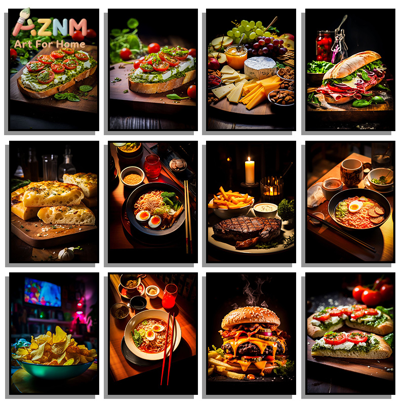 Food Platter Snacks - Постер AZNM Gourmet Food на холсте
