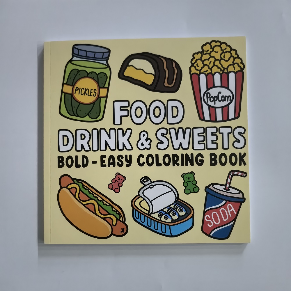 Книжка-раскраска для еды, напи – обзор и цена Food And Snacks Coloring Book Bold And Easy