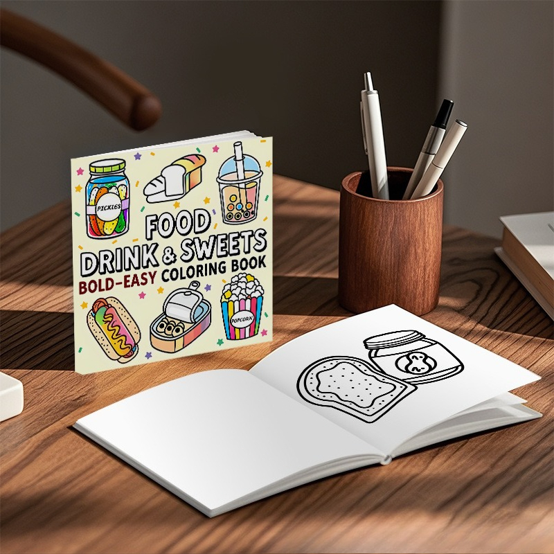 Книга-раскраска для снятия стр – обзор и цена Food And Snacks Coloring Book Bold And Easy