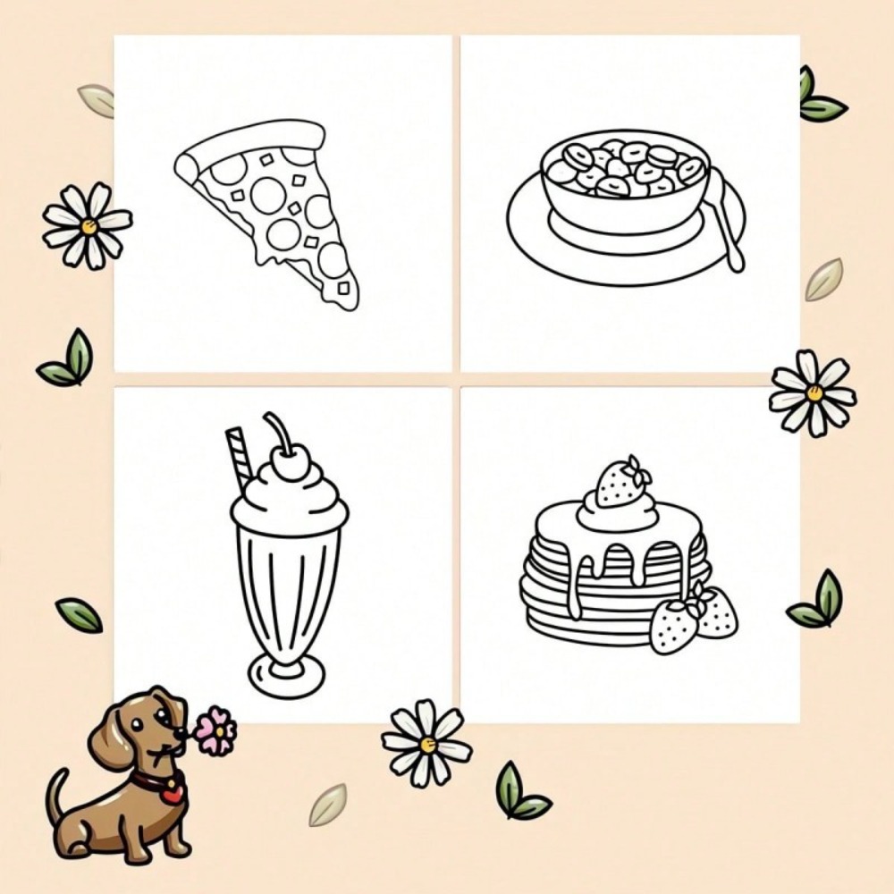 Книга-раскраска для взрослых:  – обзор и цена Food And Snacks Coloring Book Bold And Easy