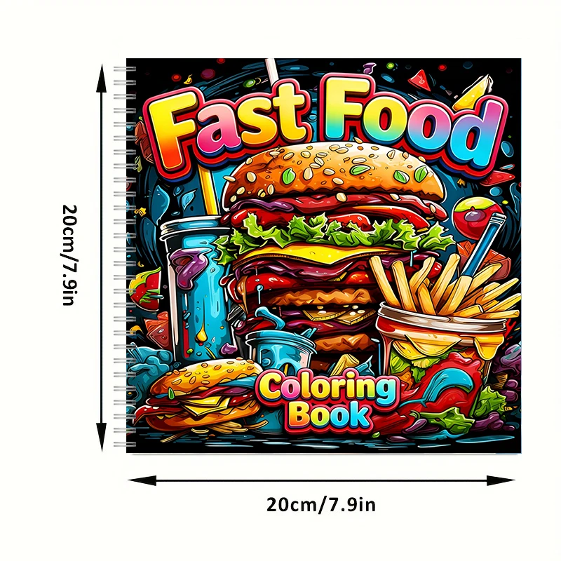 Книга-раскраска для взрослых в – обзор и цена Food And Snacks Coloring Book Bold And Easy